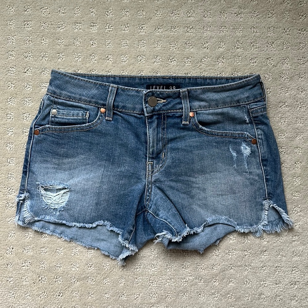 LEVEL 99 cut off distressed jean shorts - SIZE 24